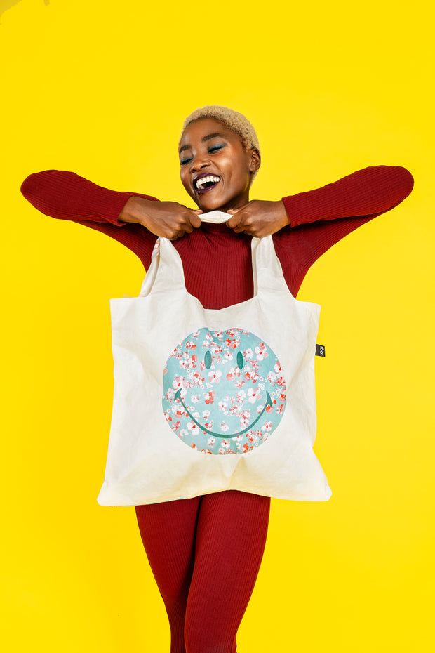 LOQI | Blossom Bag by SMILEY Tyvek Bag | Shopping Tote Bag