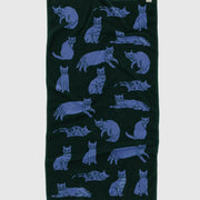 A bath towel featuring BAGGU's Cats design darker side shown