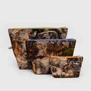 A BAGGU three Go Pouch Set in Photo Forest