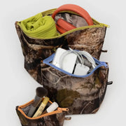 A BAGGU three Go Pouch Set in Photo Forest shown open