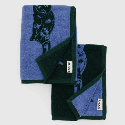 A set of two BAGGU hand towels in Cats.