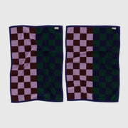 A set of two BAGGU hand towels in Jewel Checks laid flat