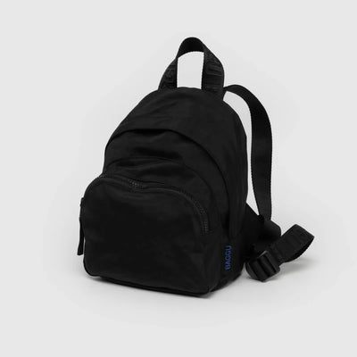 A mini recycled nylon backpack from BAGGU in Black