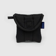 A BAGGU puffy earbud or headphone case in Black