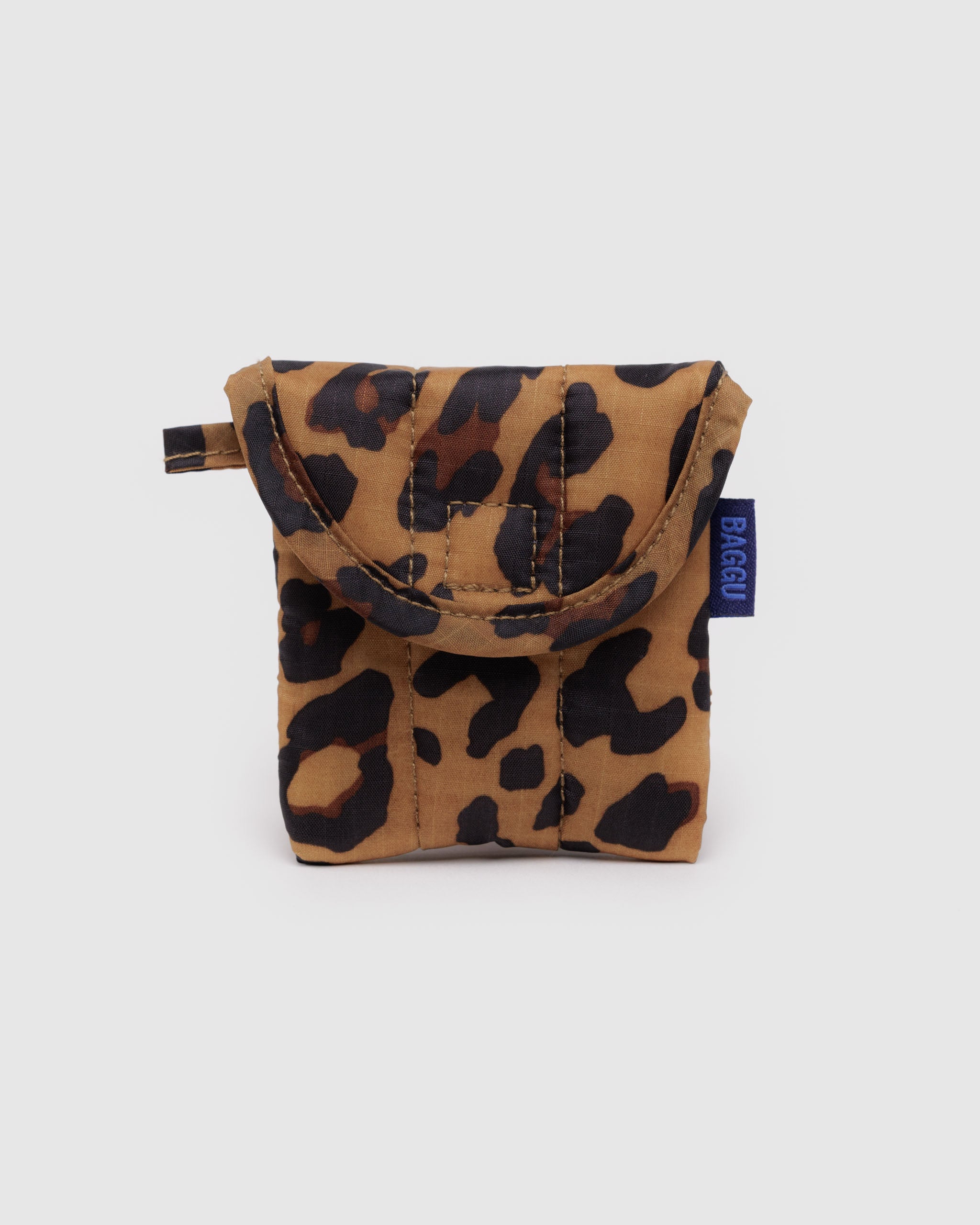 Leopard Print Puffy Earbuds Case | BAGGU | Earbud Case