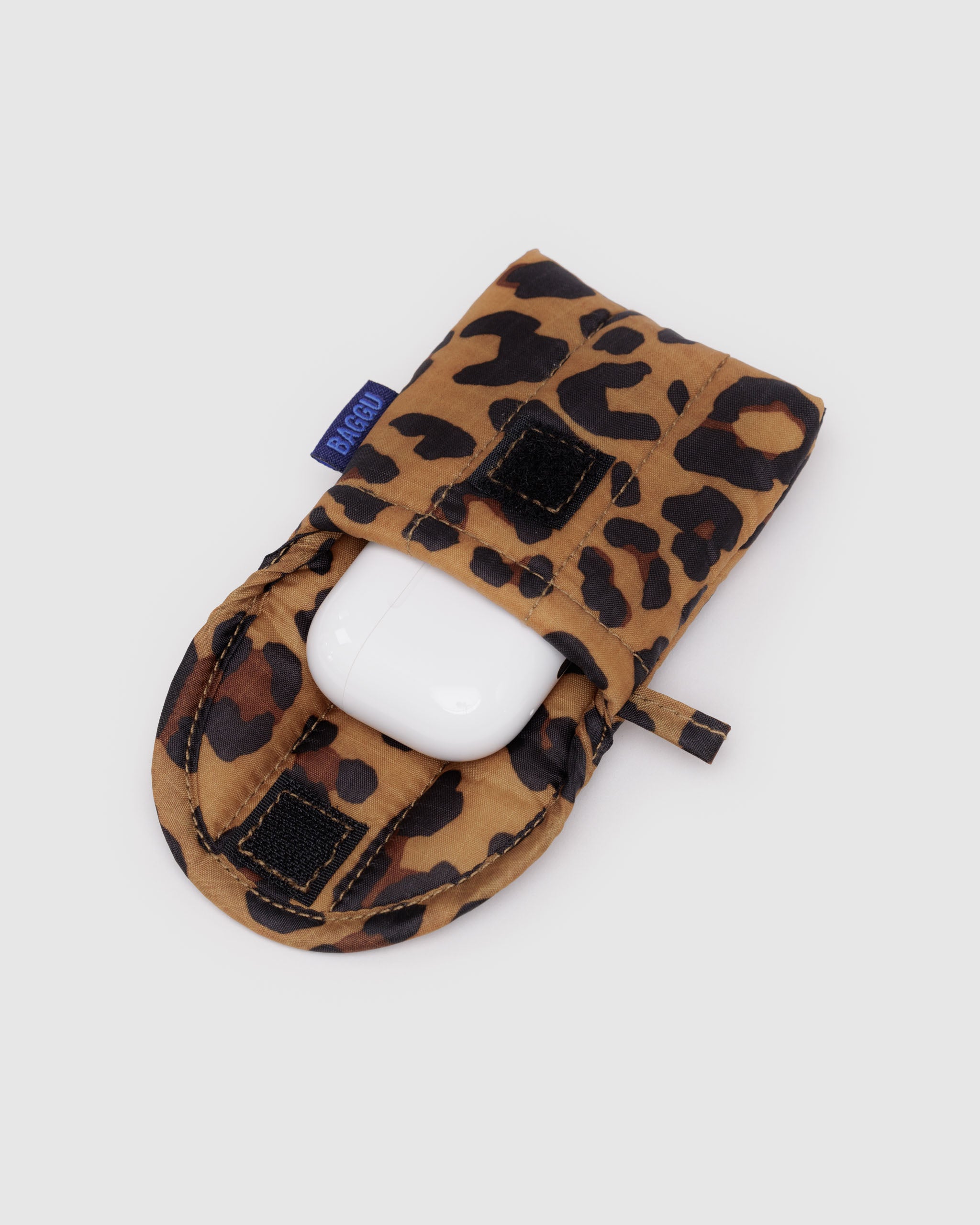 Leopard Print Puffy Earbuds Case | BAGGU | Earbud Case