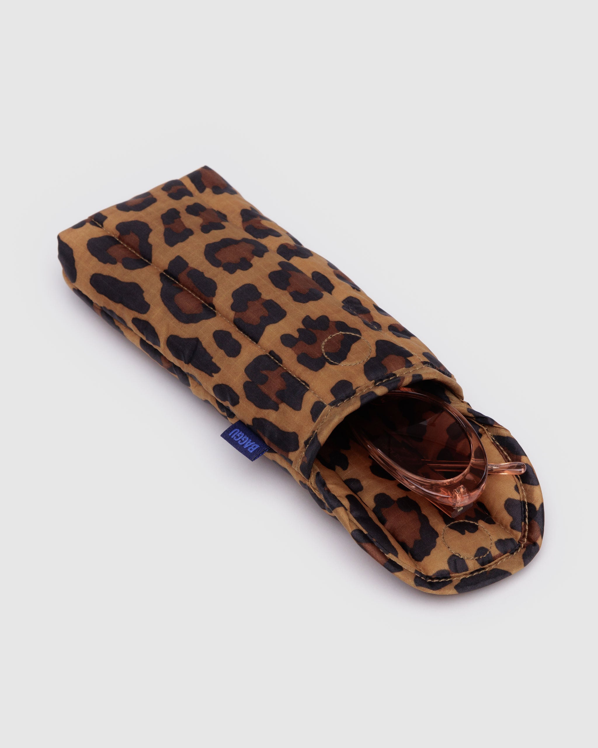 Leopard Print Puffy Glasses Sleeve | BAGGU | Glasses Sleeves & Cases