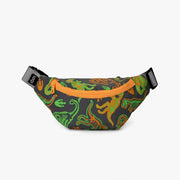 A LOQI Reflective Dinosaur skeleton recycled bumbag for kids