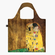 A recycled reusable bag from LOQI featuring the Kiss artwork from Gustav Klimt.