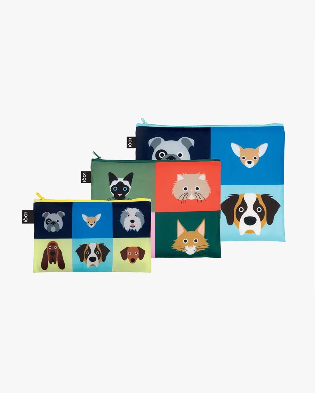 LOQI | Dogs & Cats by STEPHEN CHEETHAM Zip Pockets | Packing + Organising