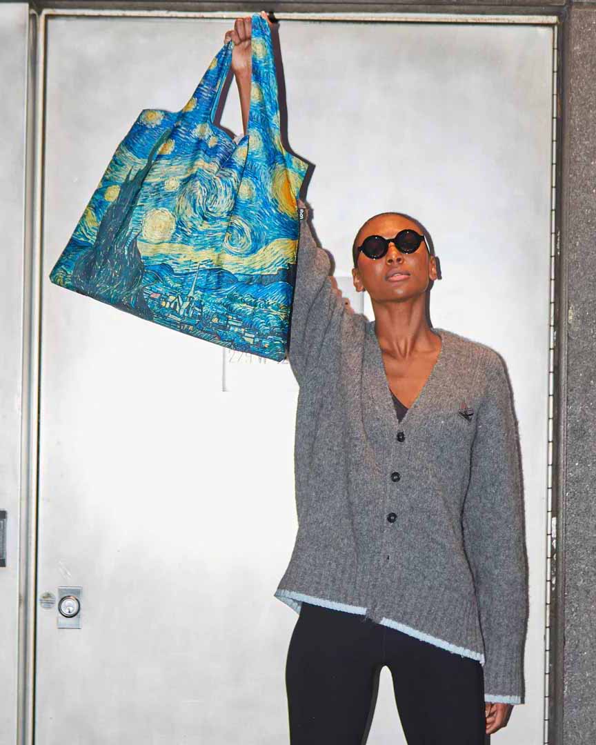 LOQI | The Starry Night by Vincent VAN GOGH Recycled Bag | Shopping Tote Bag