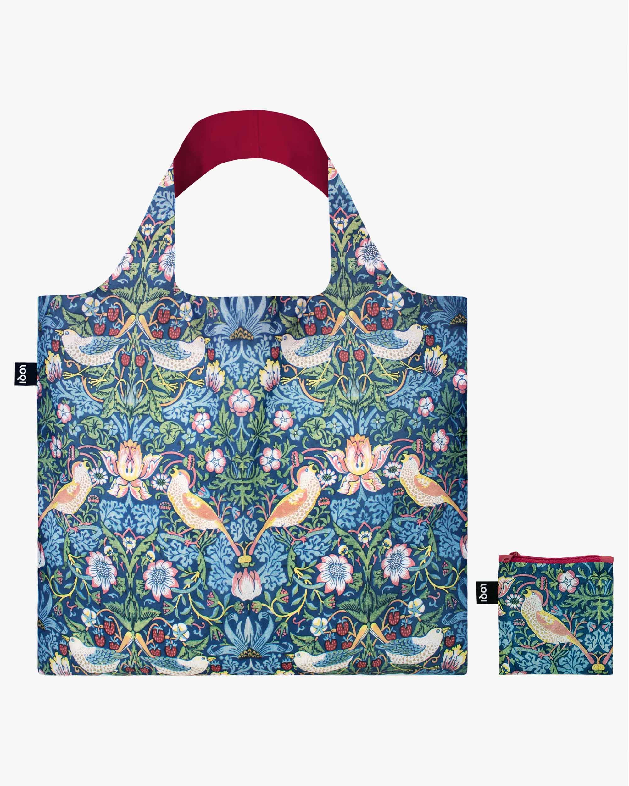 LOQI | Strawberry Thief by William Morris Recycled Bag | Shopping Tote Bag