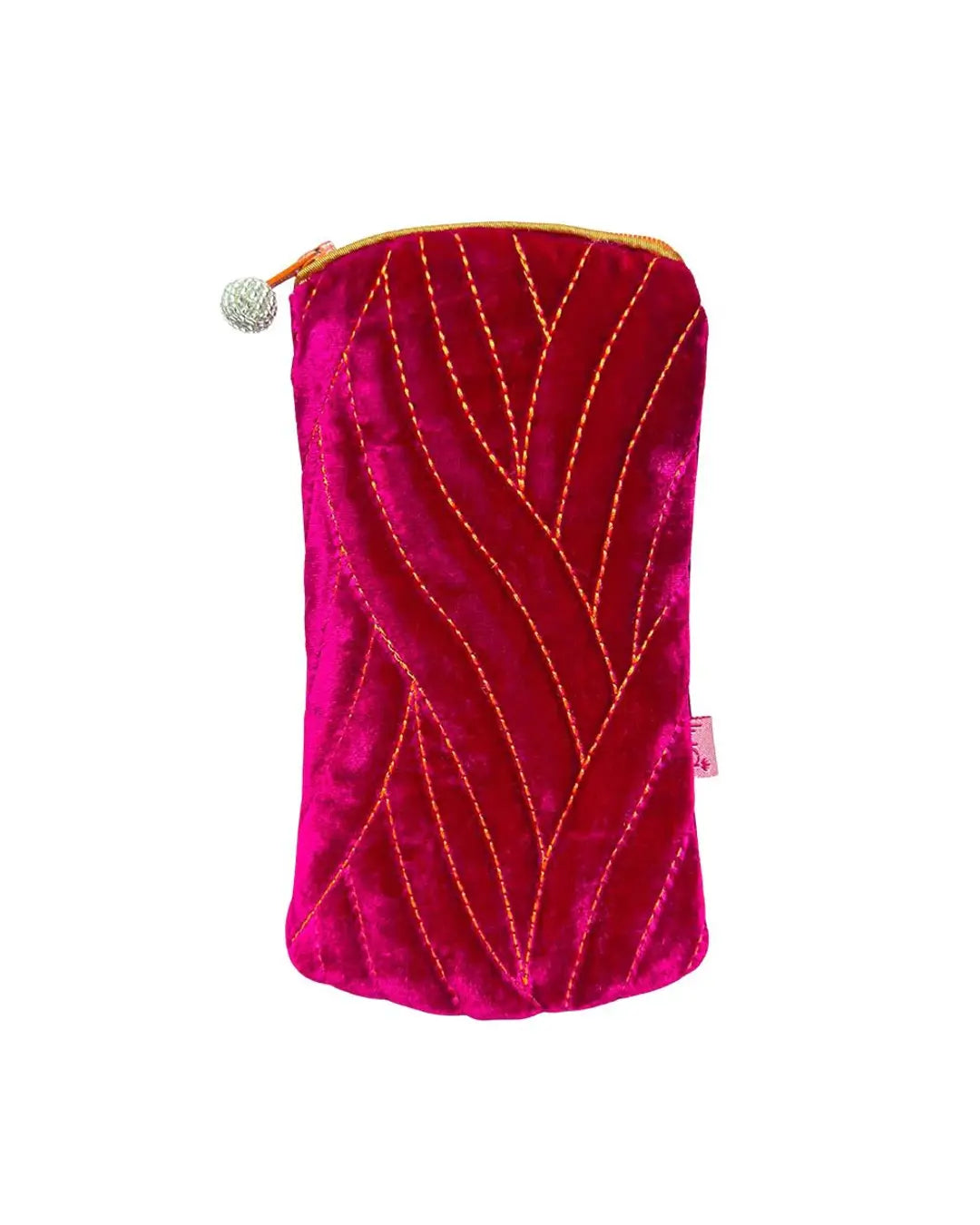 Quilted Stitch Glasses Purse - Fuchsia