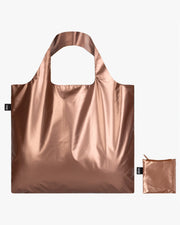 LOQI | Metallic Matt Rose Gold Reusable Bag | Shopping Tote Bag