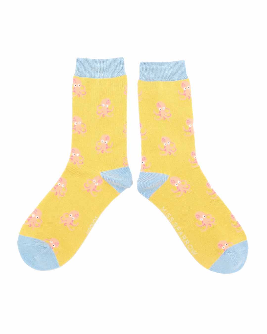 Little Octopus Women's Socks Yellow | Miss Sparrow