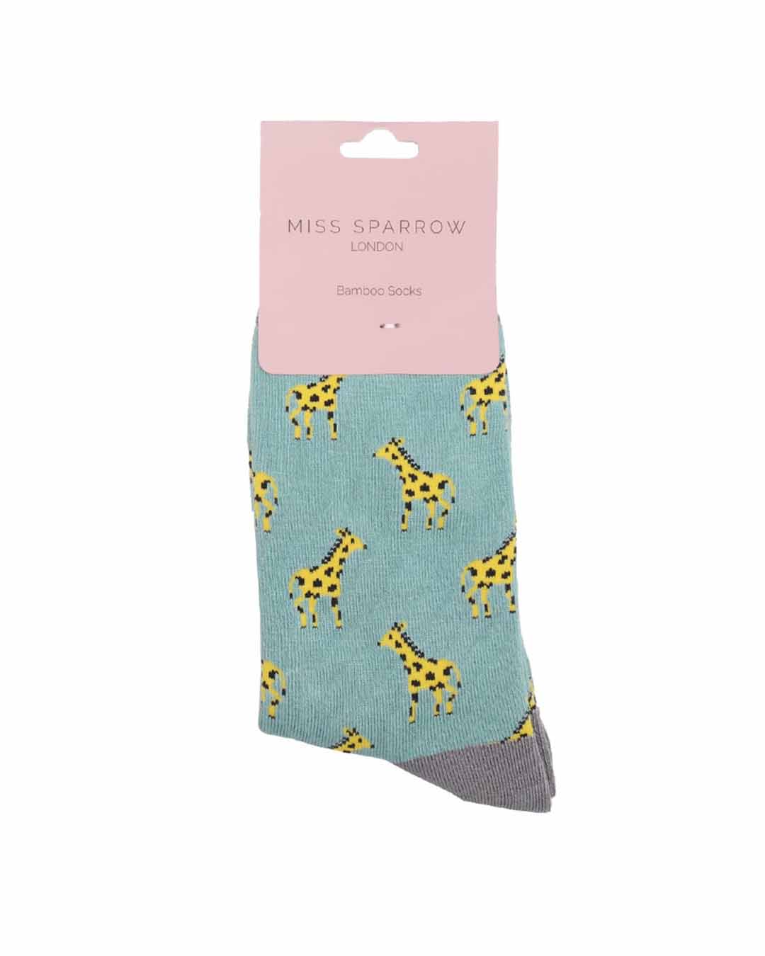 Duck Egg Blue Little Giraffes Women's Socks