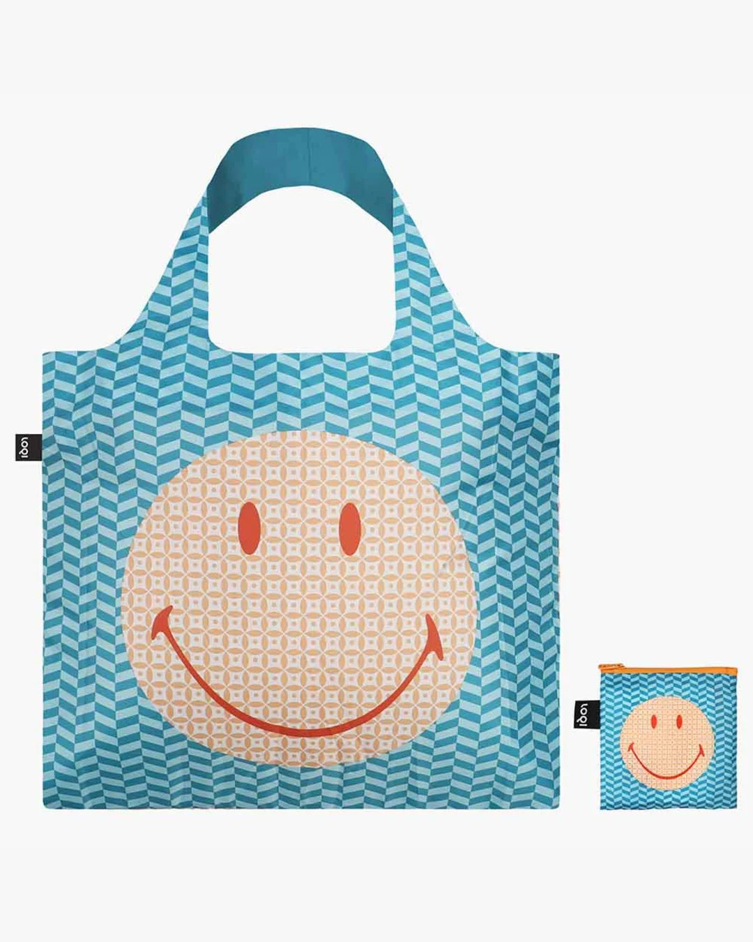 LOQI | Geometric SMILEY Recycled Bag | Shopping Tote Bag