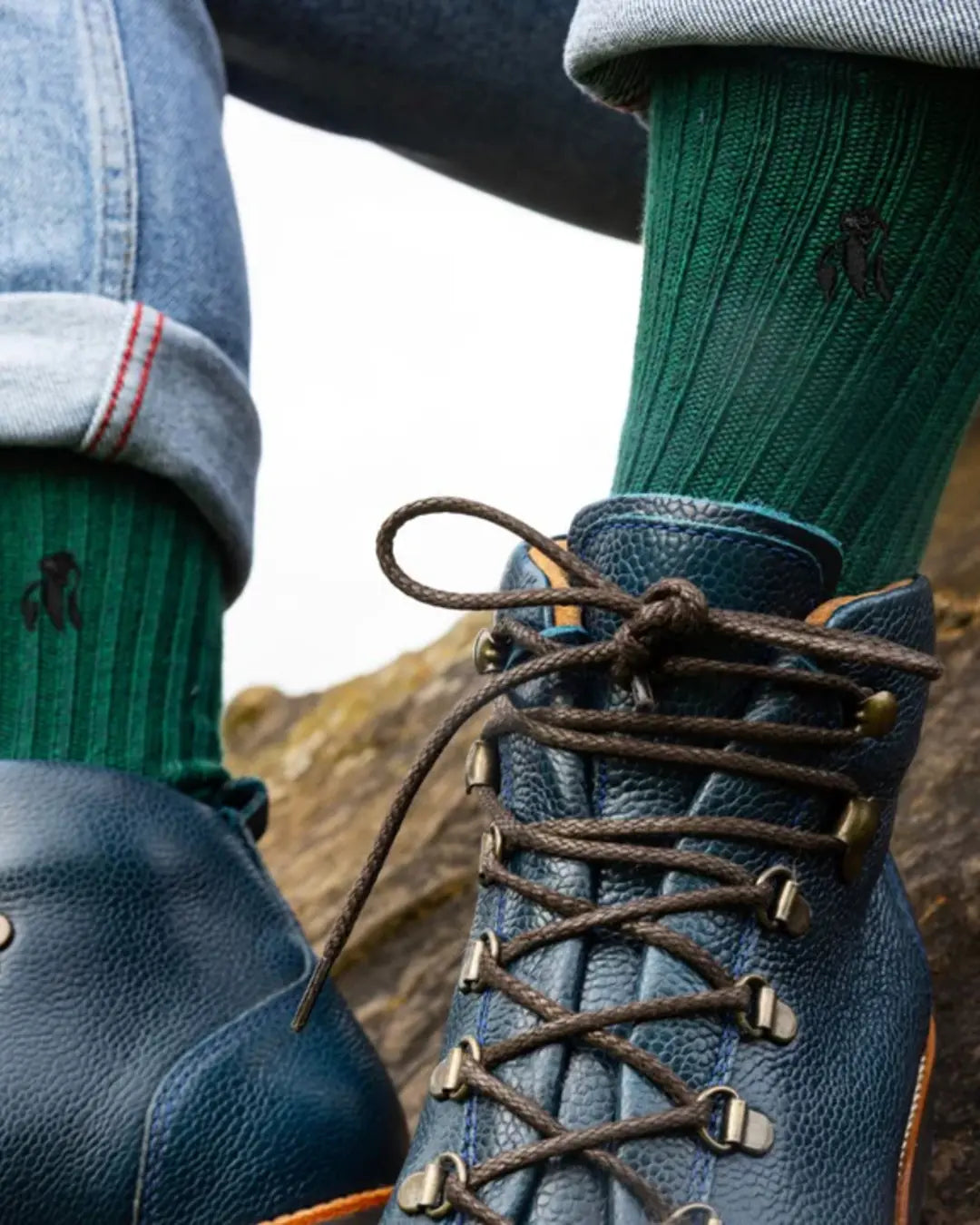 Swole Panda | Men's Racing Green Bamboo Boot Socks