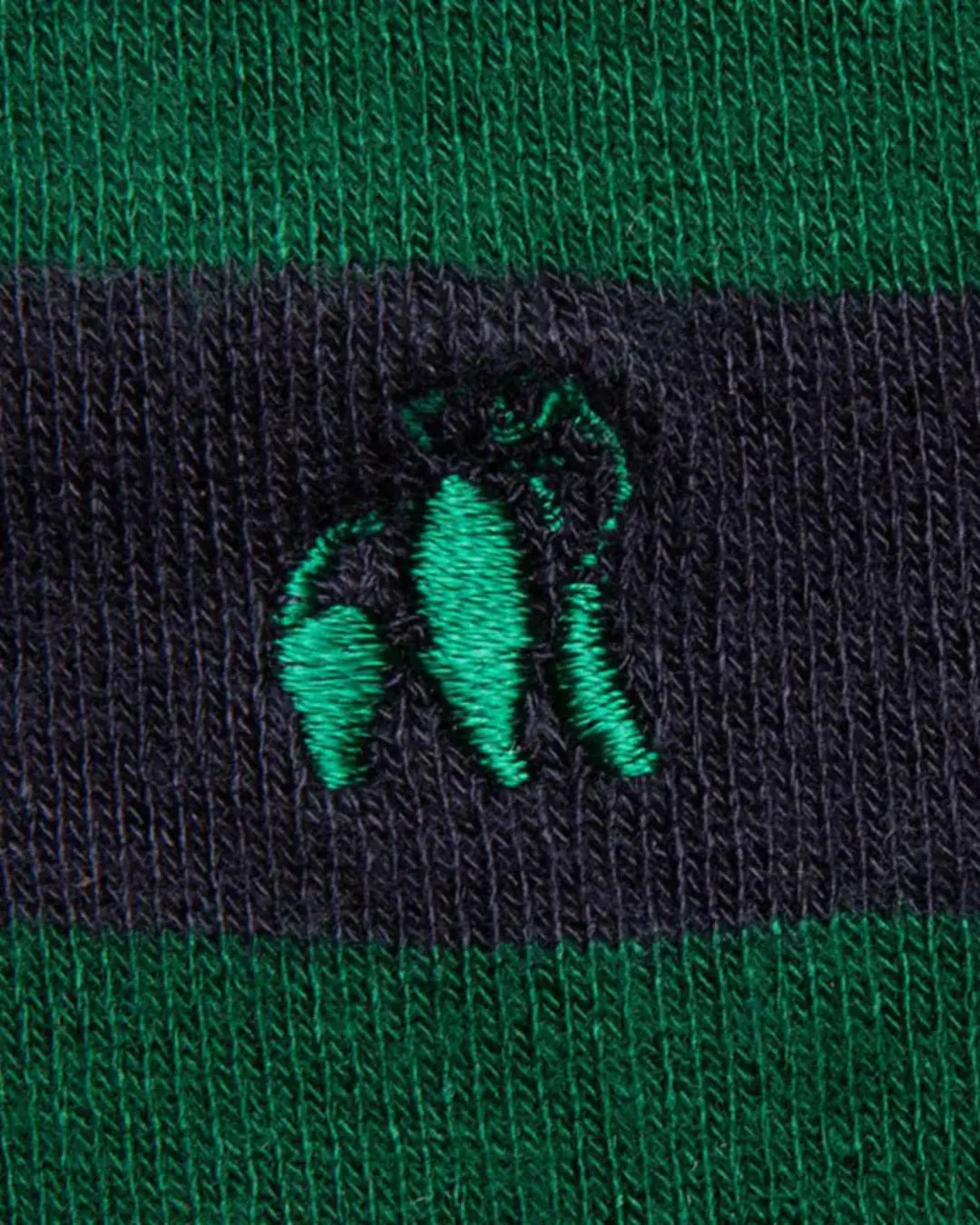 Swole Panda | Men's Green and Navy Striped Bamboo Socks