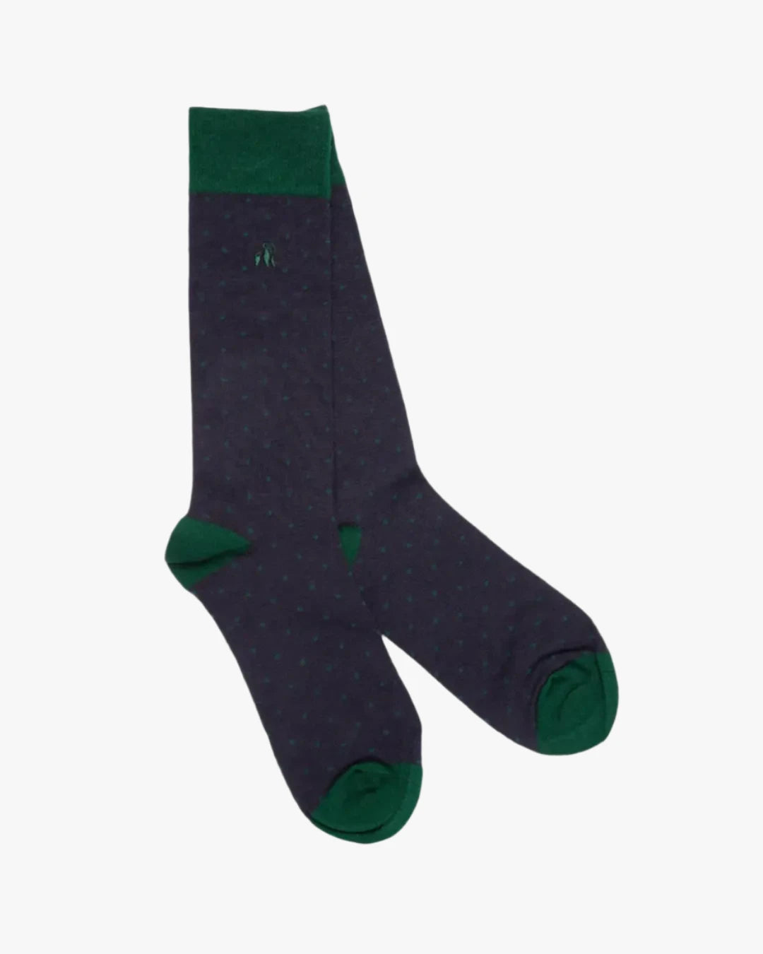 Swole Panda | Men's Spotted Navy Bamboo Socks