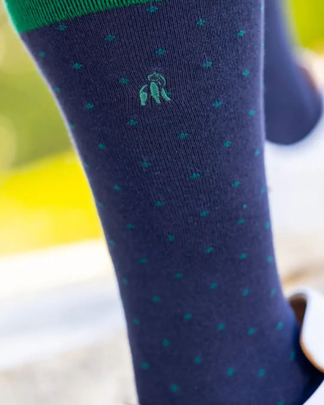 Swole Panda | Men's Spotted Navy Bamboo Socks