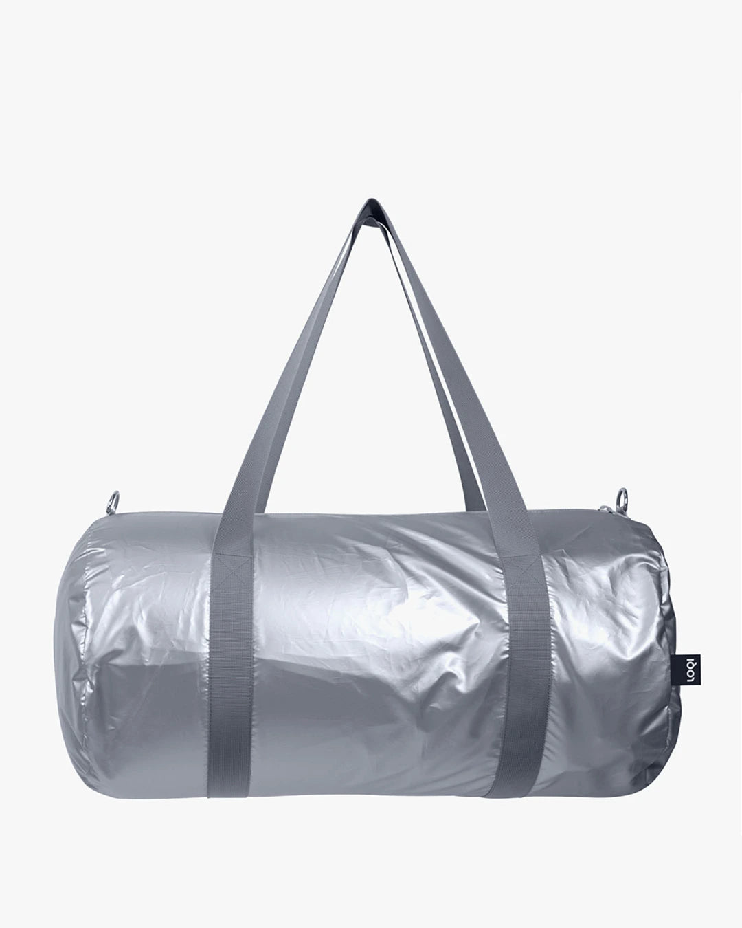 LOQI | Metallic Matt Silver Weekender Bag | Travel + Overnight Bag