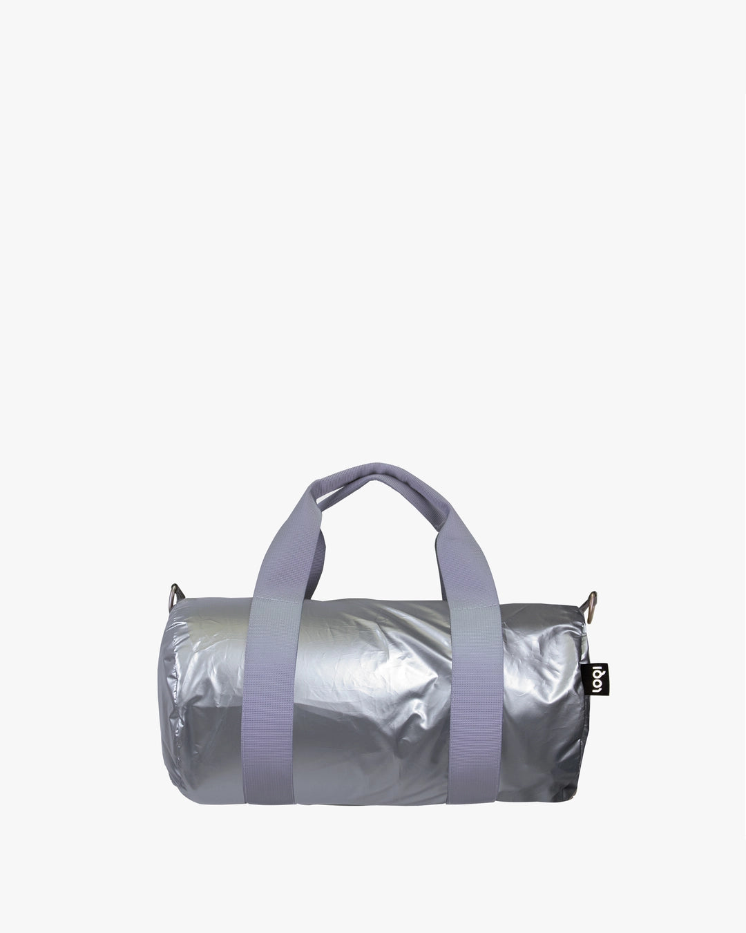 LOQI | Metallic Matt Silver Mini Weekender Bag | Crossbody Bag