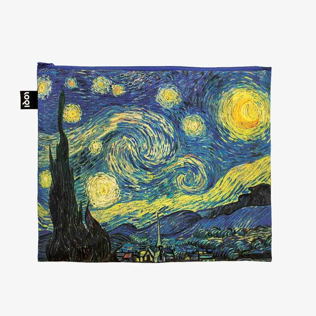 A zip pocket with The Starry Night painting by Van Gough