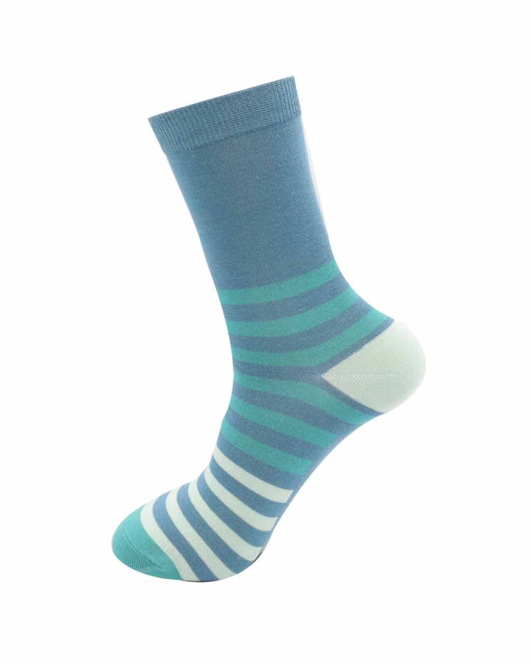 Tonal Stripes Socks Denim Blue