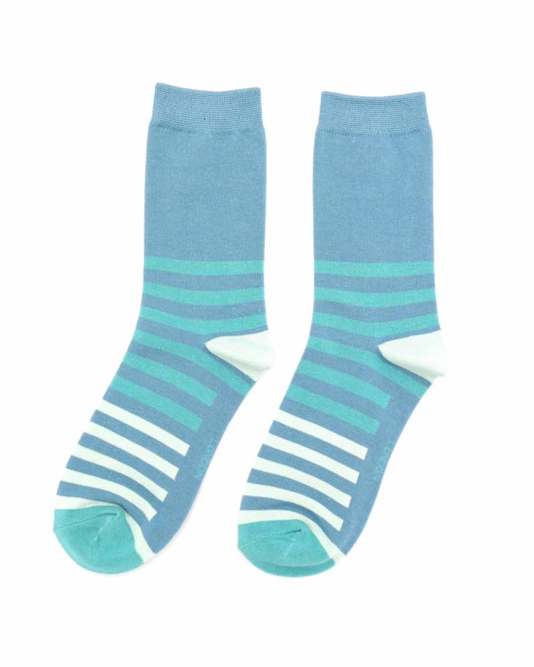 Tonal Stripes Socks Denim Blue