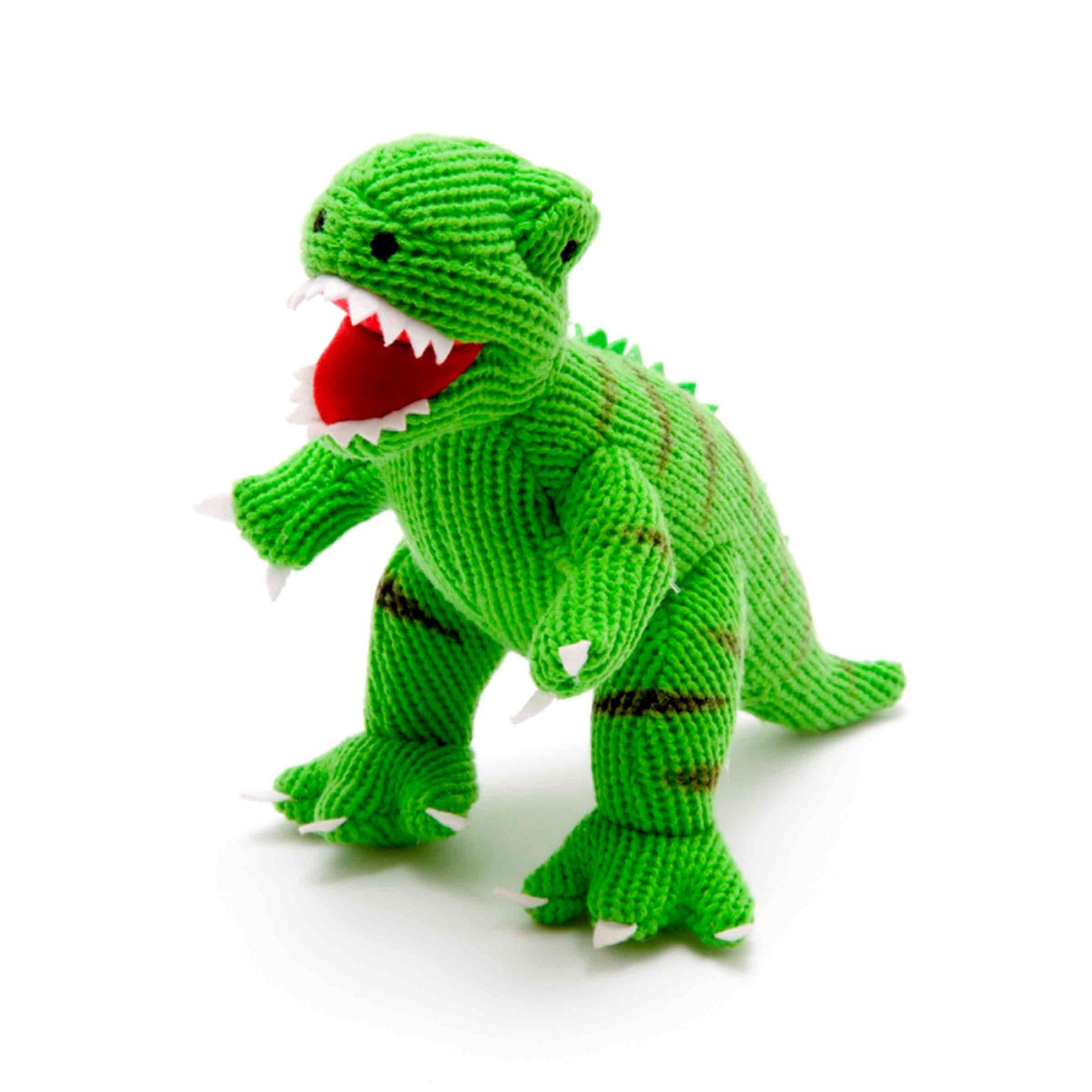 Green T Rex Knitted Dinosaur Soft Toy Keep Kind 4391