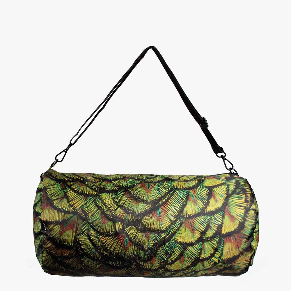 LOQI | Butterflies + Peafowl by National Geographic Reversible Weekender Bag | Travel + Overnight Bag